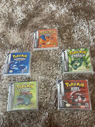 Περισσότερες πληροφορίες για "Pokemon GBA All Versions NEW καινούργιες κασέτες (Ruby-Sapphire-Emerald-Leaf Green-Fire Red)"