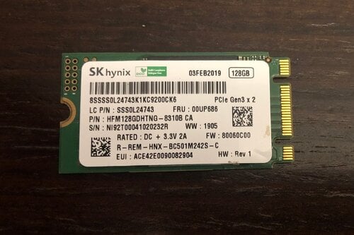 Περισσότερες πληροφορίες για "Δίσκος SSD SK hynix 2242 NVMe 128GB υγεία 94%"