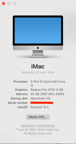 Περισσότερες πληροφορίες για "iMac Retina 5K, 27-inch, 2019, 3GHz 6-Core Inter Core i5/32GB DDR4 RAM/1TB SSD"