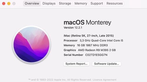 Περισσότερες πληροφορίες για "Apple iMac 27-inch late 2015, 16 GB memory"