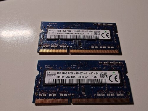 Περισσότερες πληροφορίες για "DDR3 SKhynix 2x4GB PC3L 12800S 1.35v (Laptop)"