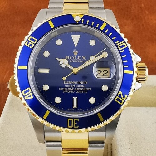 Περισσότερες πληροφορίες για "ROLEX SUBMARINER 16613T TWO TONE BLUE 18K"