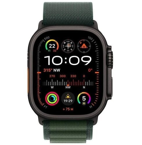 Περισσότερες πληροφορίες για "Apple Watch Ultra 2 49mm Black Titanium Case with Dark Green Alpine Loop L"