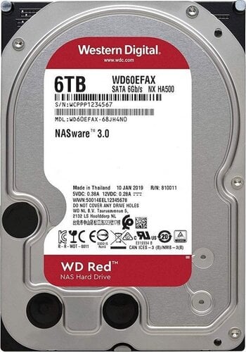 Περισσότερες πληροφορίες για "HDD WESTERN DIGITAL WD60EFAX RED NAS 6TB 3.5'' SATA3"