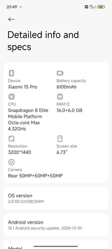 Περισσότερες πληροφορίες για "Xiaomi 15 pro green 16/512"