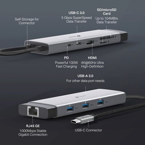 Περισσότερες πληροφορίες για "TP-LINK USB-C Docking Station με HDMI 4K PD Ethernet Γκρι (UH9120C) - ( ΣΦΡΑΓΙΣΜΕΝΟ )"