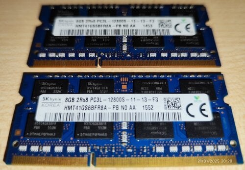 Περισσότερες πληροφορίες για "SK Hynix 2X8GB DDR3L 1600Mhz PC3L-12800S (HMT41GS6BFR8A-PB)"