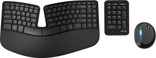 Περισσότερες πληροφορίες για "Microsoft Sculpt Ergonomic Desktop keyboard (Μαύρο/RF Wireless) & mouse"