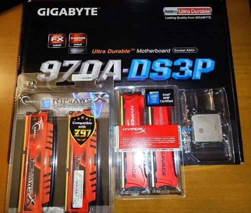 Περισσότερες πληροφορίες για "GIGABYTE GA-970A-DS3P + AMD FX-8350 4.0GHZ 8-CORE + G.SKILL (2X4GB) DDR3 1600MHZ + HYPER X (2X4GB)"