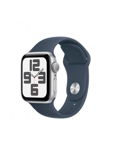 Περισσότερες πληροφορίες για "Apple Watch SE GPS 2023 40mm Silver Aluminium Case με Storm Blue Sport Band Small/ Medium"