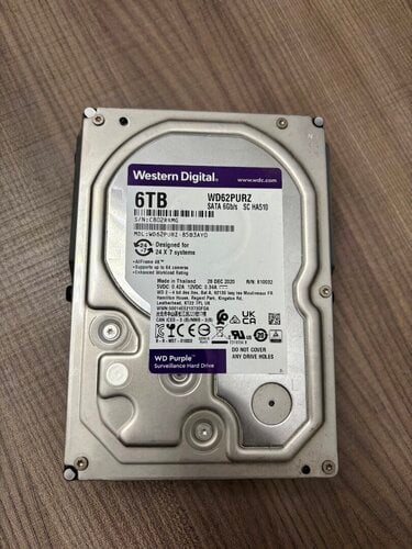 Περισσότερες πληροφορίες για "HDD 3,5”WD 6TB (WD62PURZ)"