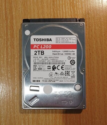 Περισσότερες πληροφορίες για "2TB 2.5'' HDD"