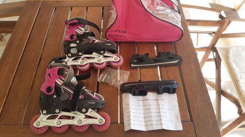 Περισσότερες πληροφορίες για "Πατίνια (ice skates / roller skates - 3 σε 1) για κορίτσι - μεγεθος XS (29-32)"