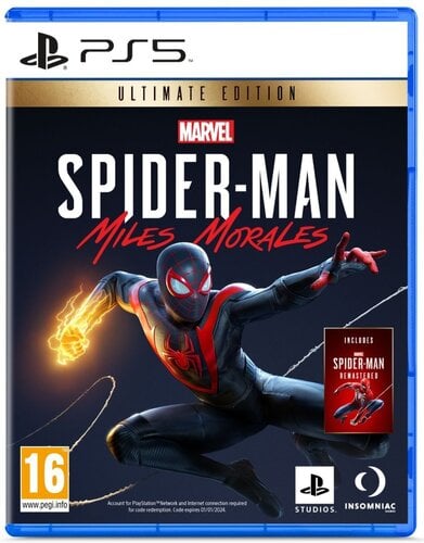 Περισσότερες πληροφορίες για "Sony Spiderman Miles Morales Ultimate Edition + spiderman remaster (σφραγισμένο)"