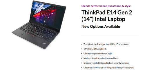 Περισσότερες πληροφορίες για "Lenovo Thinkpad E14 Gen 2 με  i7 1165G7"