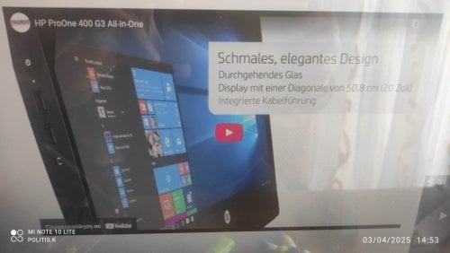 Περισσότερες πληροφορίες για "HP ProOne 400 G3 All-In-One 20″ (I5-7500T/8GB/128GB SSD/Win 11 Pro)"