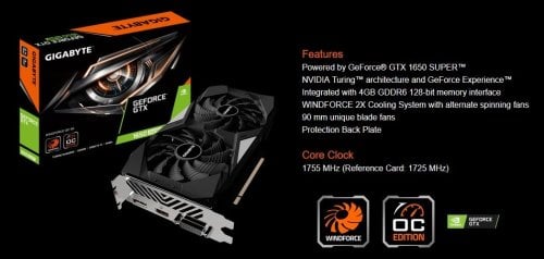 Περισσότερες πληροφορίες για "GeForce® GTX 1650 SUPER™ WINDFORCE OC 4G"
