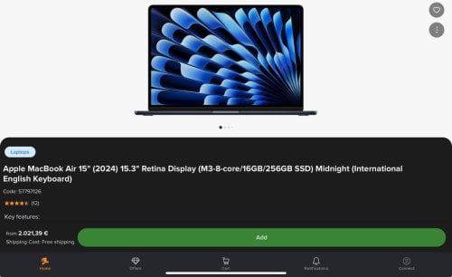 Περισσότερες πληροφορίες για "Macbook Air 15 M3/16GB Ram/10 core GPU/ 256GB Midnight (σφραγισμενο)"