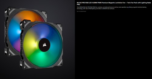 Περισσότερες πληροφορίες για "Corsair ML140 Pro RGB Case Fan με Σύνδεση 4-Pin PWM"