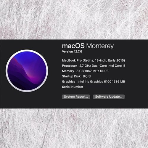 Περισσότερες πληροφορίες για "Macbook Pro 13" (Early 2015)"