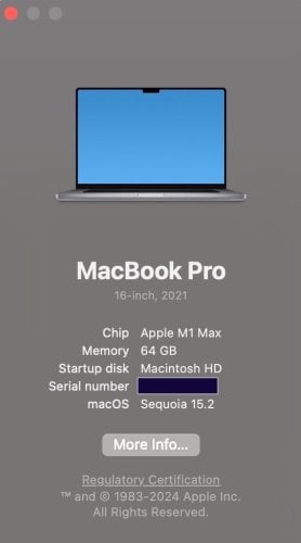 Περισσότερες πληροφορίες για "APPLE MACBOOK PRO 16΄   M1 MAX 10-CORE CPU, 32-CORE GPU, 64GB MEMORY, 1TB SSD, SPACE GREY"
