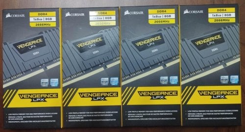 Περισσότερες πληροφορίες για "Corsair Vengeance LPX CMK8GX4M1A2666C16 (8 GB/DDR4/2666MHz) 4 * 8 GB καινουργιο, σφραγισμένο"