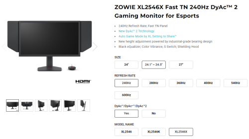 Περισσότερες πληροφορίες για "ZOWIE XL2546X Fast TN 240Hz, DyAc 2 - ΧΡΗΣΗ 4 ΜΗΝΩΝ"
