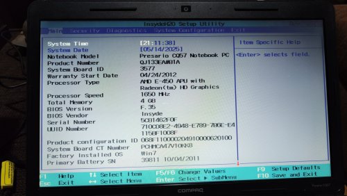Περισσότερες πληροφορίες για "Precario CQ57 + Lenovo SL510"