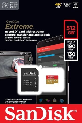 Περισσότερες πληροφορίες για "Sandisk Extreme microSDXC 512GB U3 V30 A2 UHS-I με αντάπτορα 190MB/s"