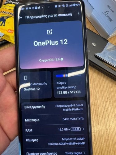 Περισσότερες πληροφορίες για "OnePlus 12 (Μαύρο/512 GB)"