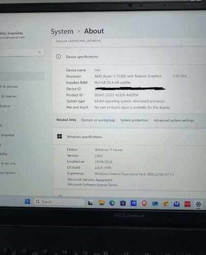Περισσότερες πληροφορίες για "ASUS ZenbookUM3402YAR"