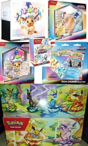 Περισσότερες πληροφορίες για "Pokemon TCG Prismatic Evolutions: ΕΤΒ/Binder/Poster/Sticker Collections/Booster Bundle/Mini Tins"