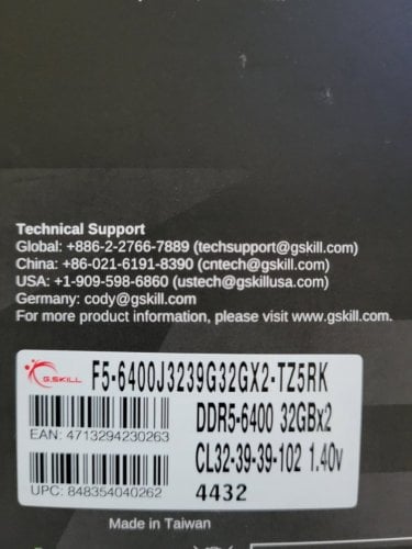 Περισσότερες πληροφορίες για "G.Skill Trident Z5  (64 GB/DDR5/6400MHz)"
