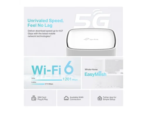 Περισσότερες πληροφορίες για "TP-LINK ARCHER AX 1800 NX200 5G SIM MOBILE ROUTER"