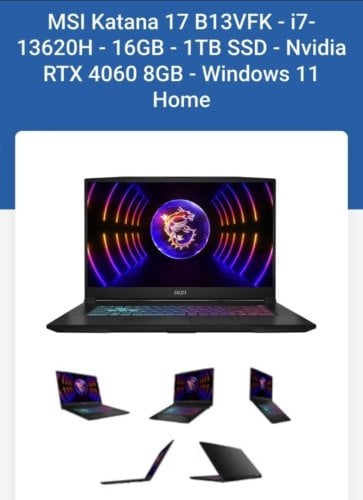 Περισσότερες πληροφορίες για "MSI Katana 17 B13VFK 17.3" FHD 144Hz (i7-13620H/16GB/1TB SSD/GeForce RTX 4060 8GB/Windows 11 Home)"