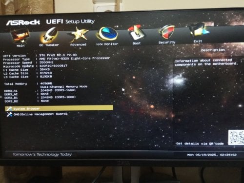 Περισσότερες πληροφορίες για "Asrock 970 Pro3 R2.0 + AMD FX 8320 + 4gb ram DDR3"