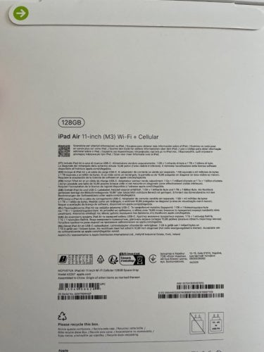 Περισσότερες πληροφορίες για "Apple iPad Air 2025 (5G/128 GB/M3/8 GB/iPadOS 18)"