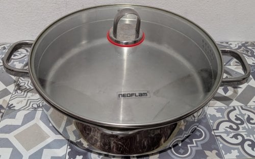 Περισσότερες πληροφορίες για "NEOFLAM Σωτέζα Ανοξείδωτη Inox Γυάλινο Καπάκι 28cm"