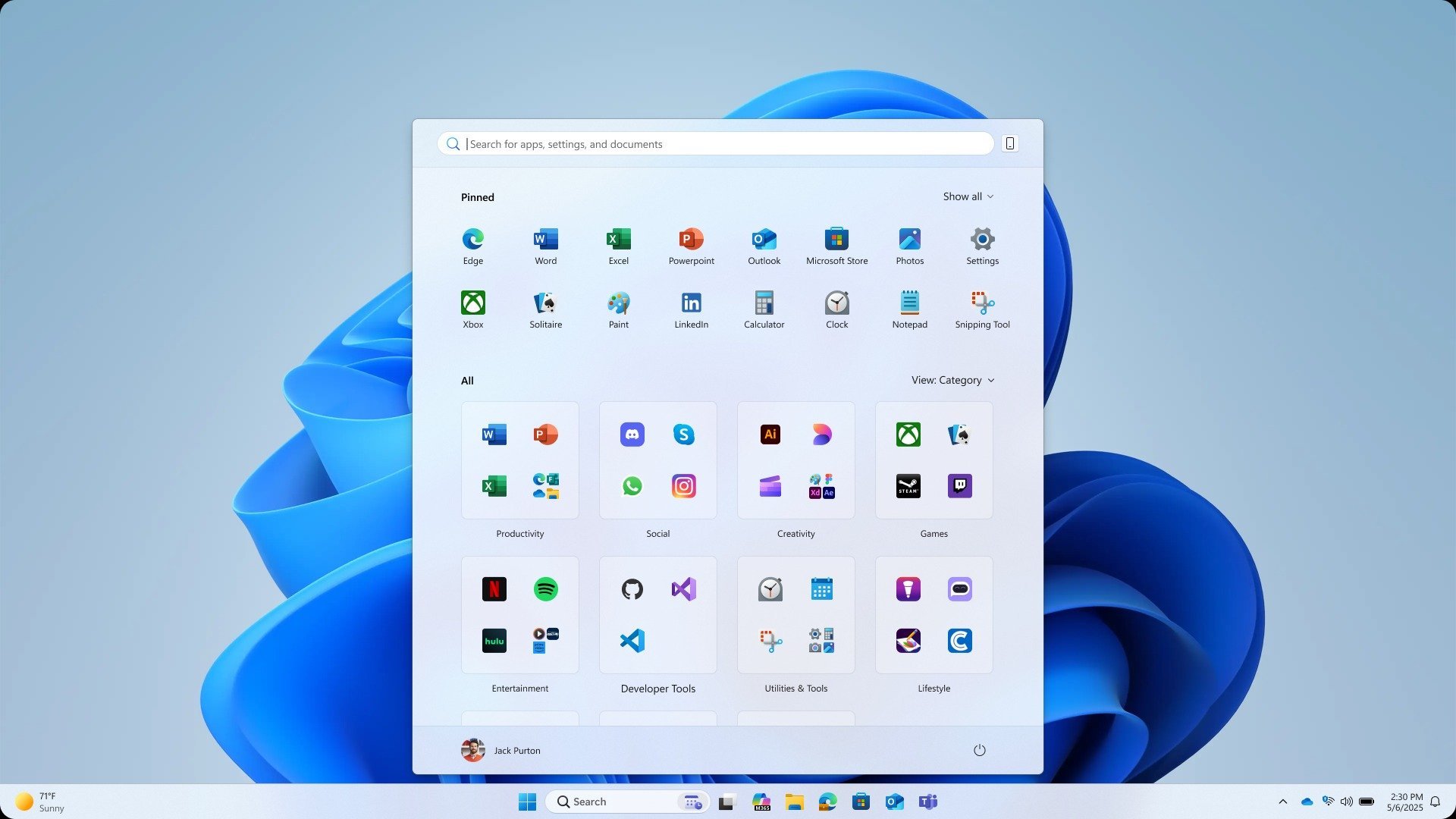 Το νέο κυλιόμενο μενού Έναρξης των Windows 11 διαθέσιμο για δοκιμή