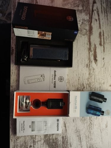 Περισσότερες πληροφορίες για "DOTMOD 100W με Nautilus 3s Tank της aspire"