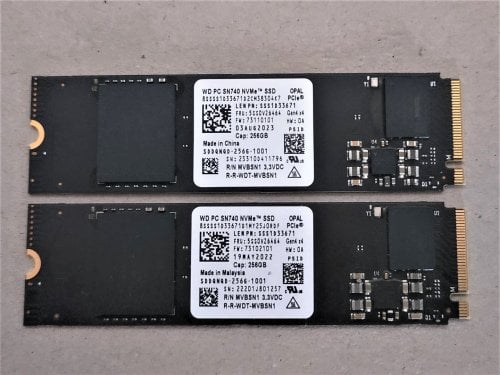 Περισσότερες πληροφορίες για "2x Western Digital SN740 256GB"