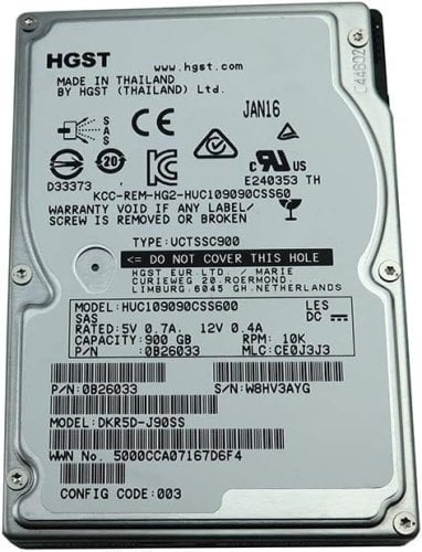 Περισσότερες πληροφορίες για "HGST 2.5 inch 900GB SAS 6GB/s 10.000 RPM Server HDD"
