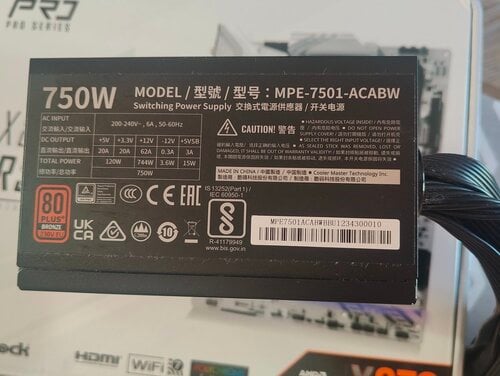 Περισσότερες πληροφορίες για "Cooler Master MWE 750 Bronze - V2 230V (750W)"