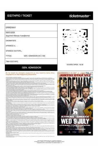 Περισσότερες πληροφορίες για "Erreway Athens 09/07"