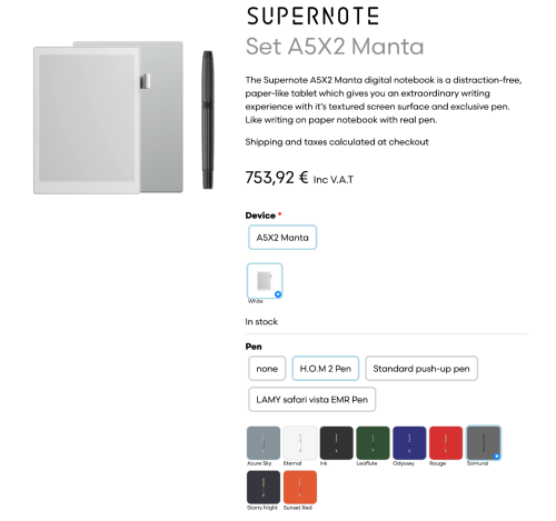 Περισσότερες πληροφορίες για "Supernote Manta"